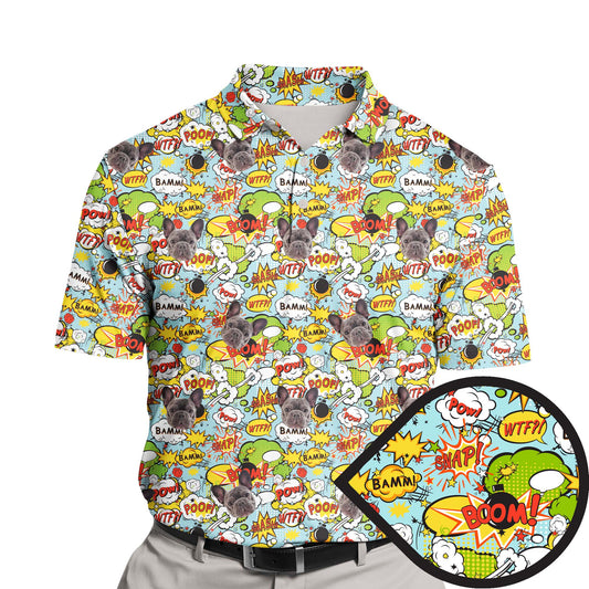 Comic Boom | Funny Golf Shirts with Faces or Logos