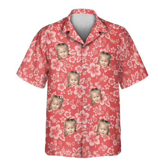 Japanese Hibiscus Blossom | Aloha Custom Hawaiian Shirts with Faces or Logos