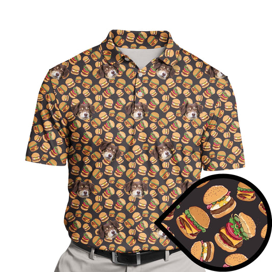 Juicy Burger Feast | Funny Golf Shirts with Faces or Logos