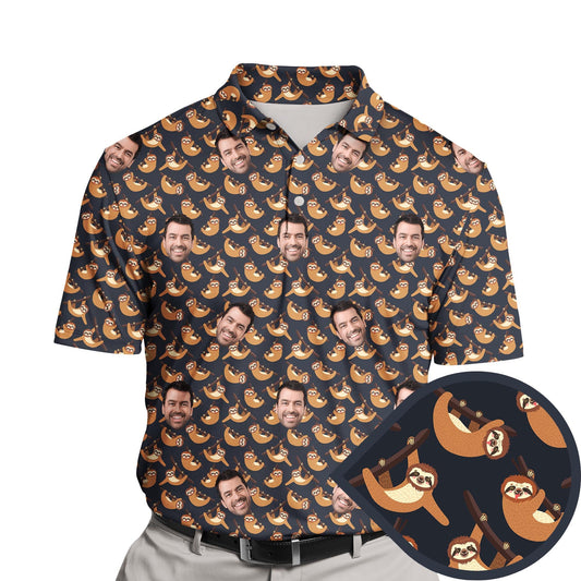 Lazy Sloth | Funny Golf Shirts with Faces or Logos