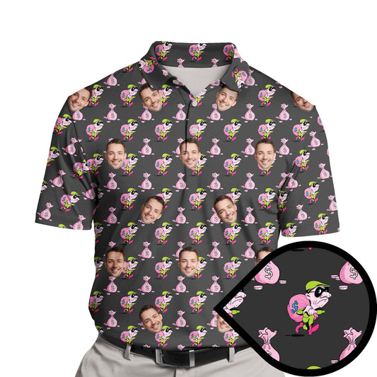 Money Heist | Funny Golf Shirts with Faces or Logos