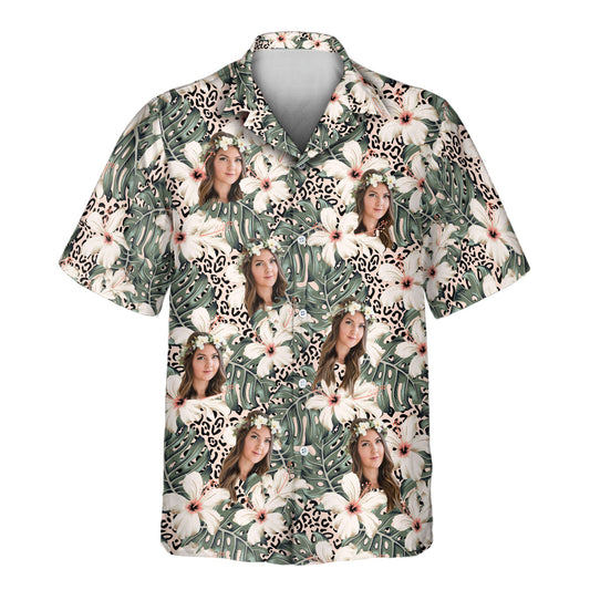 Monstera & Hibiscus Dream | Aloha Custom Hawaiian Shirts with Faces or Logos