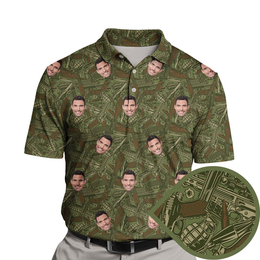 Retro Firepower | Funny Golf Shirts with Faces or Logos
