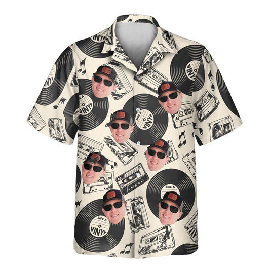 Retro Record Vibes | Aloha Custom Hawaiian Shirts with Faces or Logos