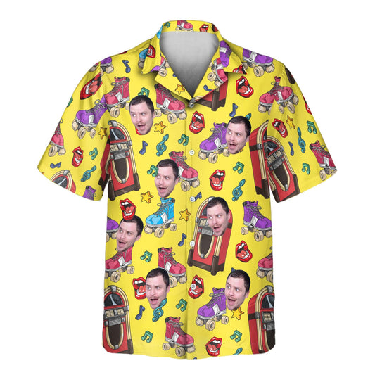 Retro Vinyl Vibes | Aloha Custom Hawaiian Shirts with Faces or Logos
