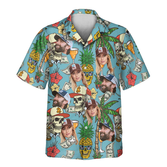 Rich Skull Paradise | Aloha Custom Hawaiian Shirts with Faces or Logos