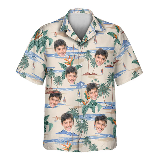 Tropical Island Paradise | Aloha Custom Hawaiian Shirts with Faces or Logos