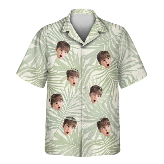 Tropical Leaf Dreams | Aloha Custom Hawaiian Shirts with Faces or Logos