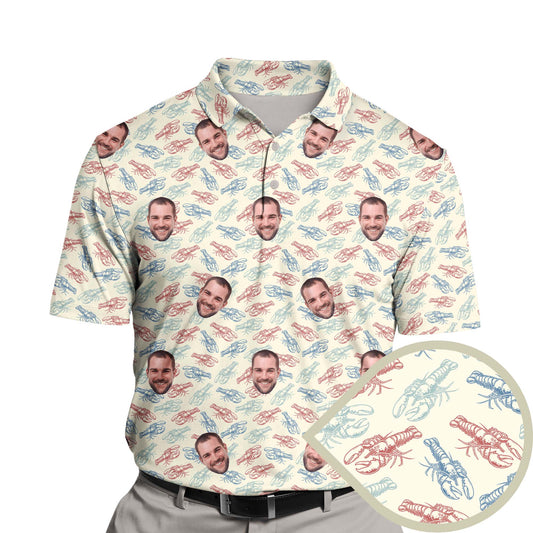 Patriotic Lobster Vibes | Funny Golf Shirts with Faces or Logos