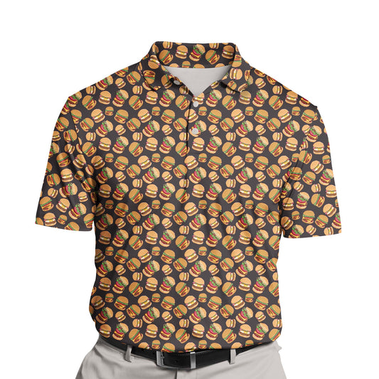 Juicy Burger Feast | Funny Golf Shirts with Faces or Logos