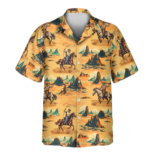 Retro Cowboy Rider | Aloha Custom Hawaiian Shirts with Faces or Logos