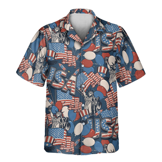 Retro USA Flag | Aloha Custom Hawaiian Shirts with Faces or Logos