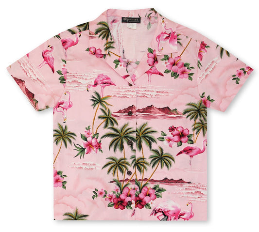 Ladies Flamingos Pink Hawaiian Shirt