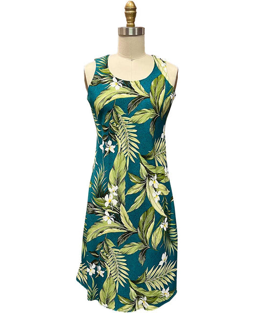 Jade Ladies White Ginger Tank Dress Hawaiian Shirt
